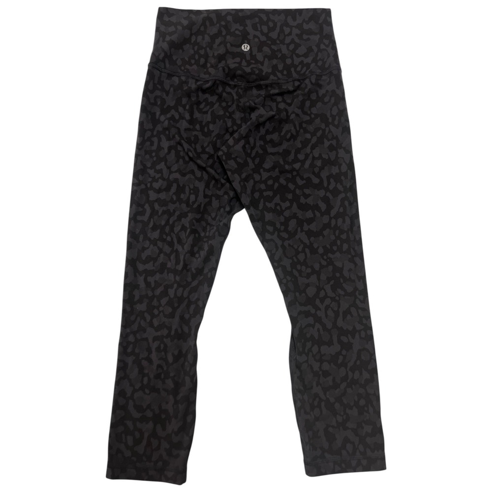 Lululemon Align High-Rise Crop 21" Tight Women's 6 Black Camouflage Athleisure